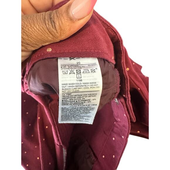 Old Navy Plus Burgundy Rose Gold Polka Dot Work Pixie Ankle Pants Size 20 - Picture 4 of 14